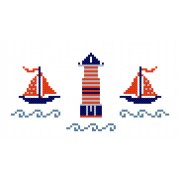 Cross Stich Pattern - Sailboat and Lighthouse